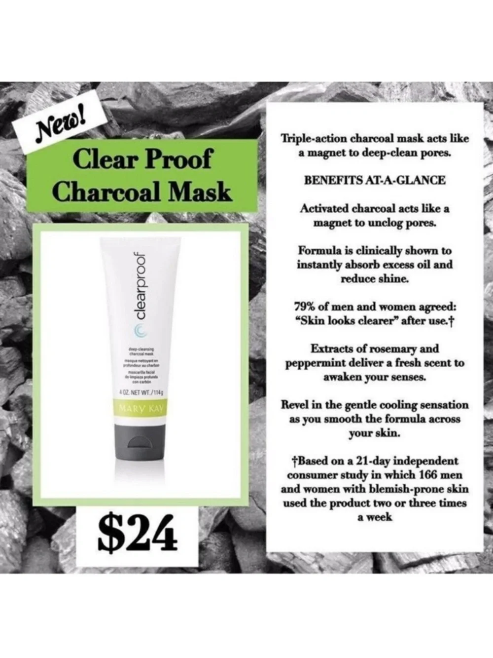 Mary Kay Clearproof Deep-Cleansing Charcoal Mask - lot of 3